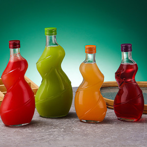 Nouvelles bouteilles de boisson en verre au design torsadé et courbé pour femmes, avec couvercle à vis en métal - Product Image 2