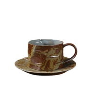 Tasse à café jetable en céramique rétro japonaise en grès avec design japonais lavable au lave-vaisselle et au micro-ondes pour les cadeaux publicitaires à l'extérieur