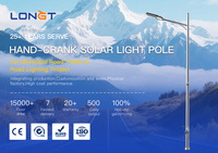 Mât de lampadaire pliable à manivelle de type conique LONGT pour extérieur, finition galvanisée à chaud, garantie 10 ans, résistance au vent 130 m/s