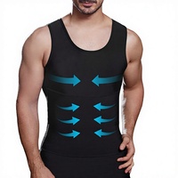 Débardeur de compression amincissant pour hommes, gaine sculptante ventre plat, sous-vêtement de fitness et de sport, personnalisable avec logo