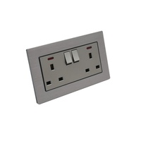 Prise double 13A en aluminium avec certification CE, style britannique, cellati Online Outlet
