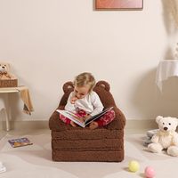 Pouf en forme d'ours en peluche compressé pour enfants chaise pliable rabattable convertible canapé-lit pliant pour enfants canapé pour enfants