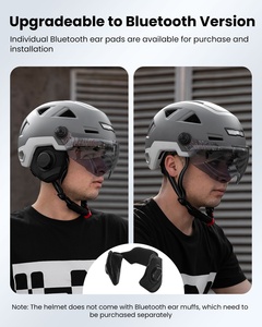 Casque de vélo intelligent ILM pour adulte, visière ouverte, avec capteur G automatique, clignotants, avertisseur de freinage, lumière LED, visière teintée, certifié CE - Product Image 6