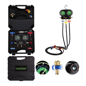 Manomètre de pression de réfrigérant R134A/R22/<span class=keywords><strong>R410</strong></span>/R404 avec tuyau de charge, raccord rapide, clé à valve et ouvre-<span class=keywords><strong>bouteille</strong></span> - Product Image 6