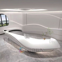 Checkout Counter Corianen Office Mall Style Marble Luxury Register Table Reception Checkout Counter