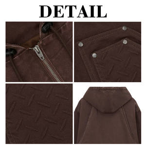 Sweat à capuche d'hiver numérique KingSen en molleton 100 % coton de haute qualité avec logo en relief, personnalisable, style streetwear épais - Product Image 6