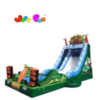Toboggan aquatique gonflable sur le thème hawaïen avec piscine amovible