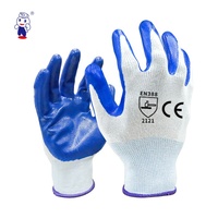 Guantes de Protección para Manos Ambidiestros Recubiertos de Nitrilo Transpirables, Inodoros y Ligeros para Almacenes, Jardinería y Embalaje