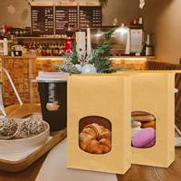 Emballage personnalisé pour bougies, sac en papier kraft brun à fond carré avec fermeture à ruban et laminage