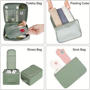 8 Set Packing Cubes Various Sizes Packing Organizer for Travel Accessories Luggage Carry on <b>Suitcase</b> - Product Image 5