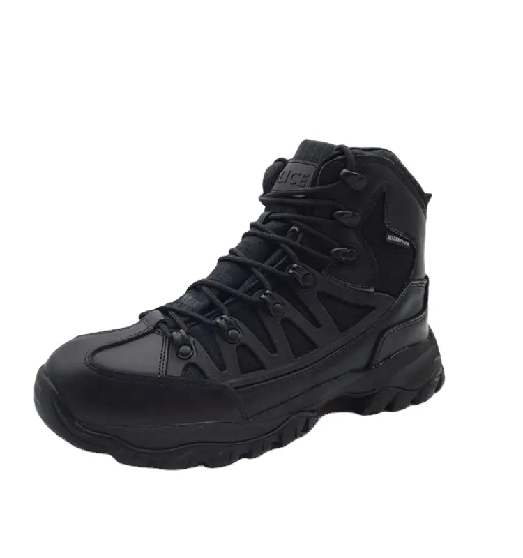 Waterproof men boots combat black hiking tactical mens leather boots China supplier