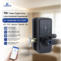 Serrure de porte intelligente en aluminium LOCKAI F6 Tuya avec déverrouillage par carte Wi-Fi et mot de passe pour maison, hôtel et appartement