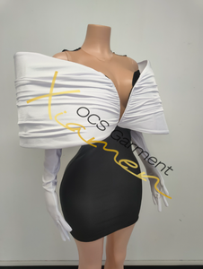 Ocstrade Fashion Design <span class=keywords><strong>Robe</strong></span> <span class=keywords><strong>de</strong></span> <span class=keywords><strong>cocktail</strong></span> sexy pour femme Mini <span class=keywords><strong>robe</strong></span> <span class=keywords><strong>de</strong></span> <span class=keywords><strong>cocktail</strong></span> moulante en maille à grandes manches 3D avec gants - Product Image 6