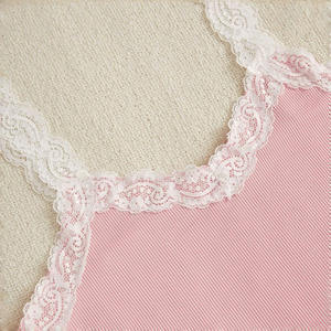 Pigiami Pyjamas3 pezzi carini pigiama donna graziosi pantaloni corti in vita elastica abito da ragazza in <span class=keywords><strong>pizzo</strong></span> - Product Image 1