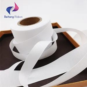 100% Polyester 3 Inch Solid Character Printed Logo Brown Grosgrain Ribbon Wholesale