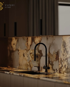 אי מטבח יוקרתי מאבן פטגוניה בהתאמה אישית של YUSHI, משטח עבודה למטבח מאבן קוורציט טבעית שקופה לבית - Product Image 3