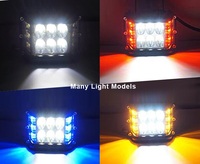 Barre lumineuse de travail LED 4 pouces Cube Side Shooter Blanc Rouge Bleu Jaune Ambre Spot Flood Driving Strobe Flash Lamp Fog Pod Light