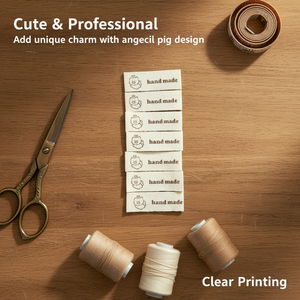 Eco-friendly fabric <b>labels</b> for garment manufacturing and <b>name</b> tags; rectangular in shape; screen-printed suitable for clothing - Product Image 2