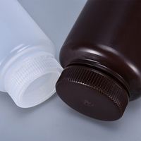 Bouteilles en plastique transparentes PP/HDPE de 250 ml à bas prix en gros avec bouchon à vis pour réactifs de laboratoire, logo personnalisé, 100 % vierge