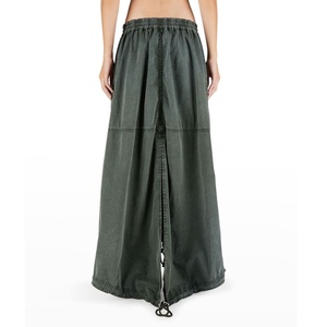 Nueva Falda Maxi Cargo Verde Oliva con Cierre Frontal Bidireccional para Mujer - Product Image 2