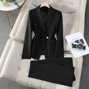 Women's Suit Set Solid Color Satin Anti-Wrinkle Casual Work Uniform 2025 Autumn New Style - Product Image 3