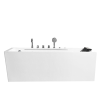 Vente en gros Bain SPA Bain à remous autoportant Baignoires autoportantes Acrylique Rectangle Cascade Air Massage Bain à remous avec robinet