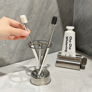 Juego de Soporte para Cepillos de <span class=keywords><strong>Dientes</strong></span> de Acero Inoxidable 304 para Baño, 2 Piezas, Estante para <span class=keywords><strong>Pasta</strong></span> Dental para Proyectos Hoteleros, Pedidos al por Mayor - Product Image 5