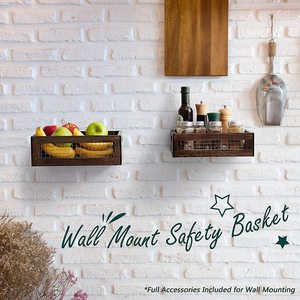 Tre mộc mạc làm tổ Countertop Giỏ hình chữ nhật bằng gỗ lưu trữ Organizer Crate cho nhà bếp và phòng tắm - Product Image 6