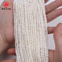 Perles d'eau douce rondes de 3-3,5 mm en forme de mini-pomme de terre de Redleaf Jewelry, perles d'huîtres cultivées en ferme pour la fabrication de bijoux DIY