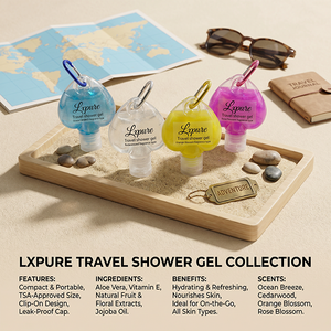 Lxpure Gel de Ducha Portátil en Forma de Corazón, Recargable, a Prueba de Fugas, Mini Tamaño de Viaje - Product Image 6