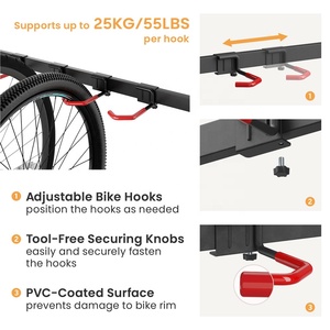 Portabicicletas vertical independiente móvil para 5 bicicletas, suelo de <span class=keywords><strong>garaje</strong></span> para soporte de almacenamiento, soporte de bicicleta Vertical, soportes de bicicleta verticales, 2 unidades - Product Image 2