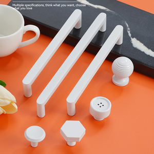 制造商实心黄铜白色橱柜门拉手家具厨房抽屉拉手旋钮 - Product Image 2