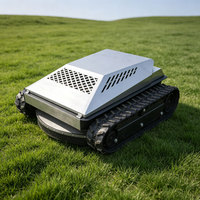 Tondeuse à gazon sur chenilles de 1000 mm avec couvercle en acier inoxydable, moteur à essence Loncin 608cc et télécommande pour grandes surfaces en herbe, OEM