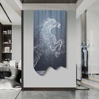 Décoration Murale d'Art Moderne : Tableau Cheval sur Toile Haut de Gamme, Lumineux, pour Entrée, Salon de Luxe, Couloir – Peinture Animale par Pulvérisation