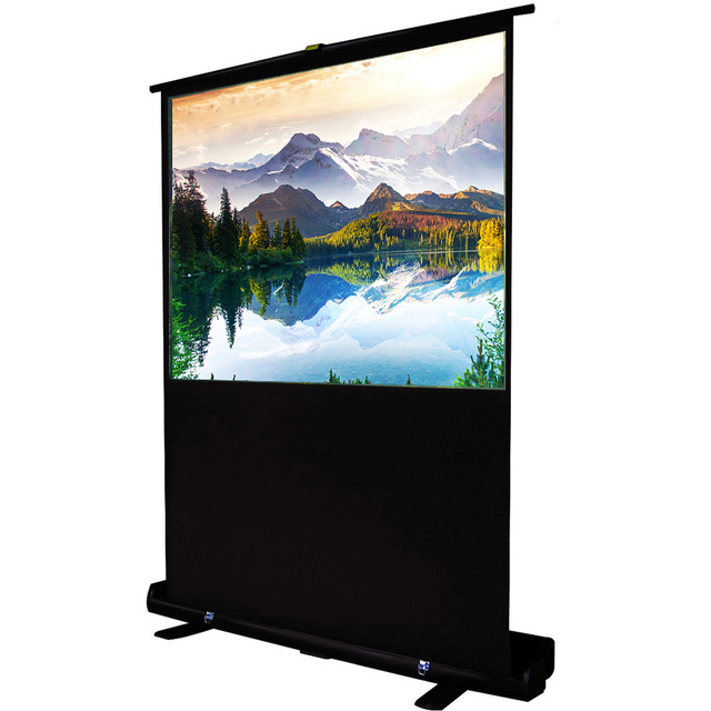 Wholesale Pull up Projector Screen with Stand 100 Inch Manual Pull Down Projection Screen Movie Home Theater 8K / 4K Ultra HD 3D
