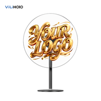 Ventilador Holográfico 3D Redondo Ultra Brillante para Escritorio, Pantalla LED, Publicidad Comercial, Equipo Digital de Promoción