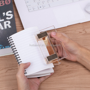 Perforateur acrylique transparent personnalisé Perforateur standard 3 trous acrylique perforateur papier lucite clair or rose - Product Image 6