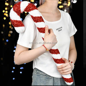 Classic <b>Christmas</b> Candy-Style 15-90CM Home Decor Factory Packaged Red & White Plastic Painted Crutch <b>Props</b> for Dance & Shooting - Product Image 3
