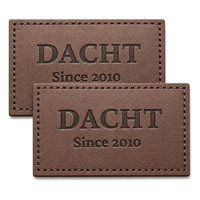 Étiquette en cuir gaufré écologique personnalisée, patch en cuir véritable à revers, bordure découpée au laser et cousue pour jeans, vestes, sacs et marques