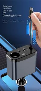 Mới Đến Không Dây Nhanh Chóng Sạc Xe Hơi Sạc 100W Siêu Nhanh Chóng Sạc Đa Chức Năng Chuyển Đổi Cắm USB Adapter Pd 3 Trong 1 Sạc - Product Image 2