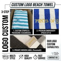 Turkish Cabana Stripe Beach Towel 30x60 Inches Oversized 100% Ringspun Cotton Sports Bath Towel Highly Absorbent