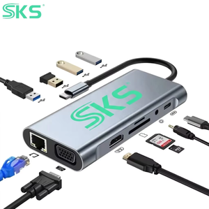 Hub USB C 11 en 1, <span class=keywords><strong>HDMI</strong></span> 4K 30Hz, charge PD 87W, Ethernet 100 Mbps, <span class=keywords><strong>adaptateur</strong></span> multiport pour ordinateur portable - Product Image 1