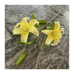 Meiyu Craft Flower Factory - Lirio de Tres Cabezas Long Pu de 30 cm y 100 cm, Flores Artificiales de Goma Suave para Decoración de Bodas - Product Image 5