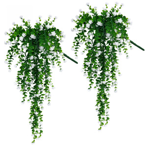 <b>Artificial</b> <b>Hanging</b> Flower <b>Basket</b> Yellow White Plastic Outdoor Wedding Decoration - Product Image 3