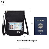 Dompet Selempang Multifungsi Anti-RFID untuk Paspor, Kartu Identitas, Ponsel, Bahan Nylon Kasual untuk Pria, Tas Selempang Fashionable untuk Perjalanan