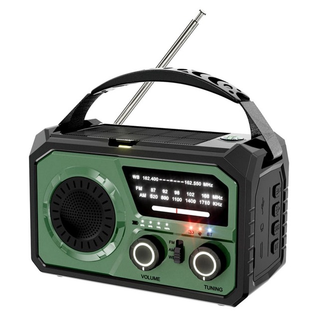 16000mAh Hand Crank Emergency Radio Wireless Hand Crank Weather Radio NOAA/AM/FM Portable Solar Radio