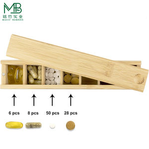 Boîte <span class=keywords><strong>de</strong></span> rangement pour pilules en bambou, petite, pour 7 jours, idéale pour les voyages en plein air - Product Image 3