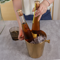 Accessoires de Bar en acier inoxydable OEM, Direct d'usine, personnalisé, bouteille de bière de mariage, seau à glace de Service à Double paroi