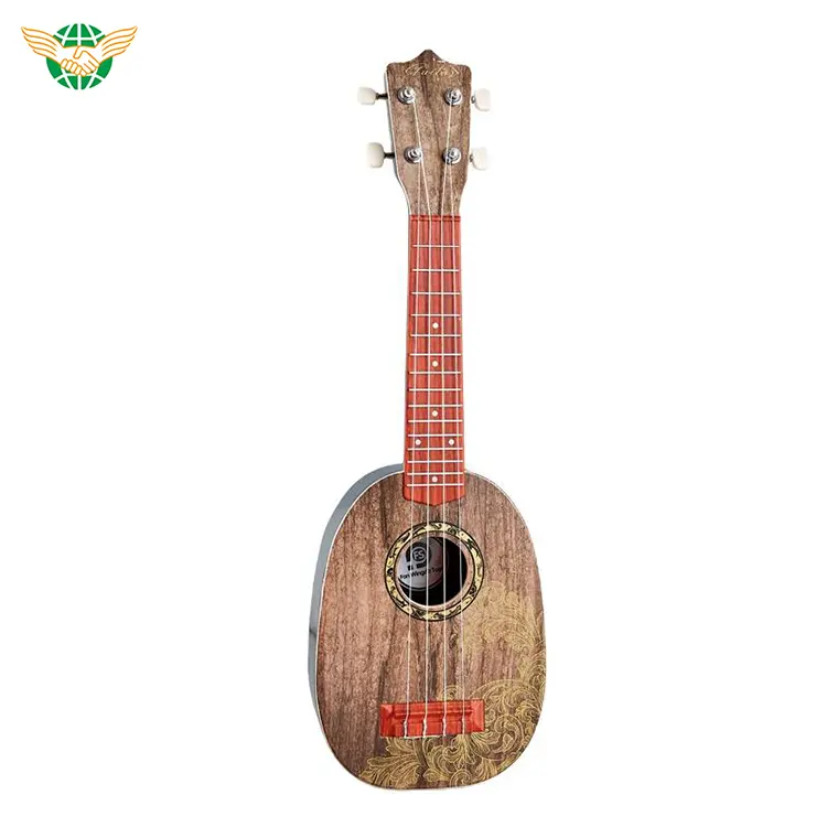 Rose Wood Grain Design Glowing 23Inch Guitar Toy Plastic Musical Instrument Toys for Children Guitar Toys for Kids