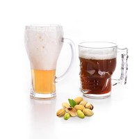 Verre à bière de 19 oz, vente chaude, vaisselle de bar unique, verre à bière avec crânes, mug en verre, mug en verre transparent